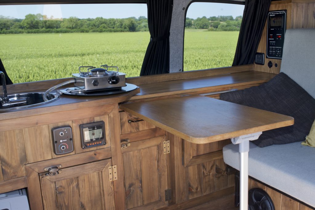 Handbuilt wooden campervan