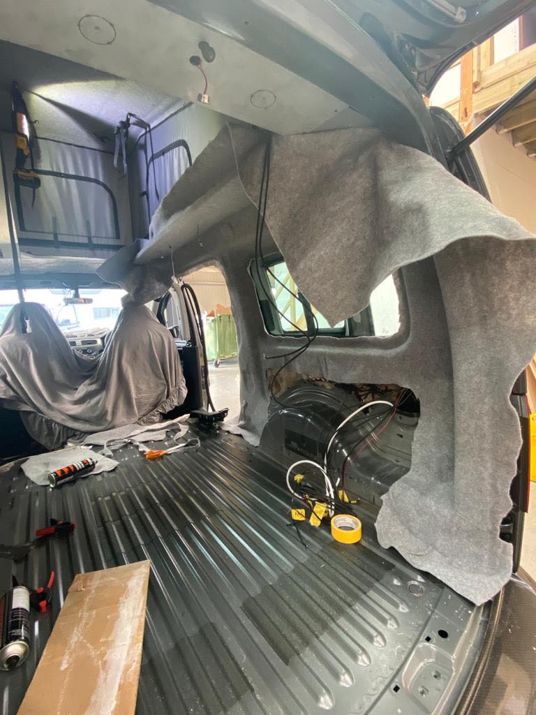 carpet lining van build