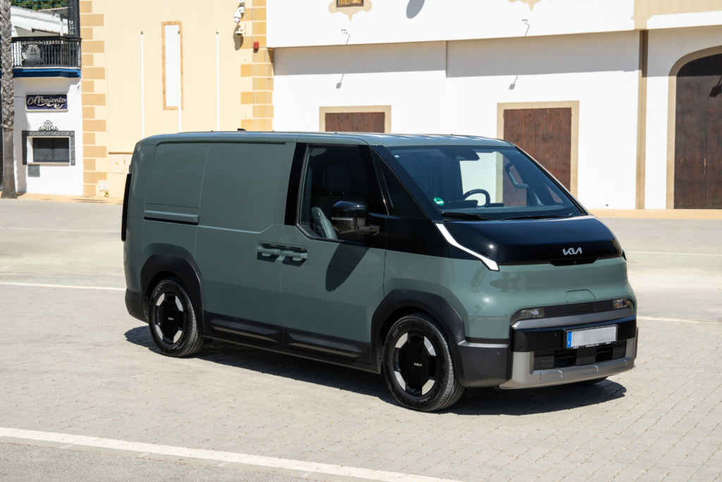 Green-grey Kia PV5 electric van